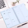 Blue Daily Weekly Weekly Agenda Notebooks fexible PVC Hard Shell Diário Personal Shedule Agenda Notepad Notebook não datado